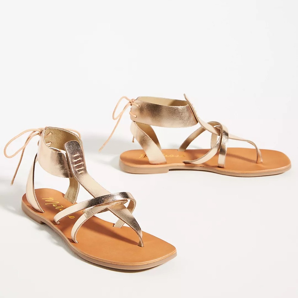 Matisse Lay Up Gladiator Sandals
Size 6 M Leather upper, insole, sole